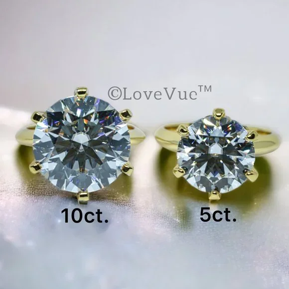 Certified 5ct. t.w. Diamond Elegant Brilliant Cut Solitaire Gold Engagement Ring - Picture 7 of 16